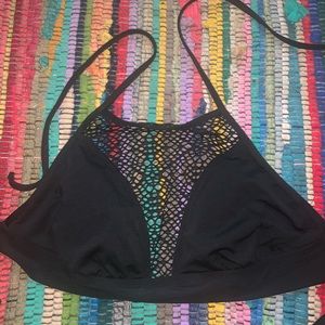 Black halter bikini top